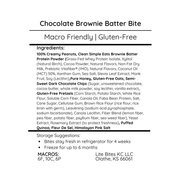 Brownie Batter Protein Bite - Large Batch (18 Bites)