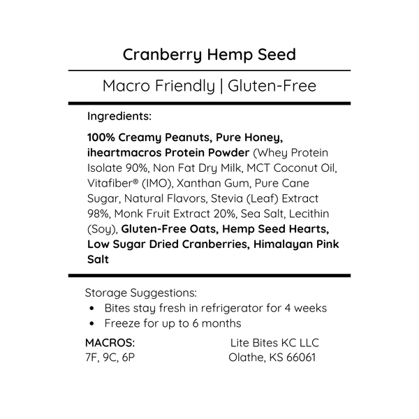 Cranberry Hemp Seed - Large Batch (18 Bites)
