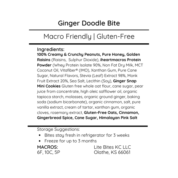 The Ginger Doodle Bite - Large Batch (18 Bites)