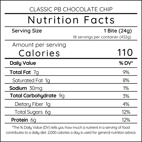Classic Peanut Butter Chocolate Chip - Large Batch (18 Bites)