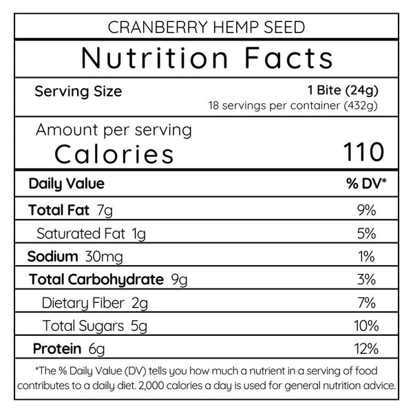 Cranberry Hemp Seed - Large Batch (18 Bites)