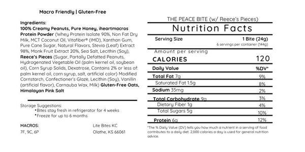 The Peace Bite (w/ Reese's Pieces) - Small Batch (6 Bites)