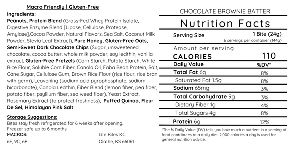 Chocolate Brownie Batter Protein Bite - Small Batch (6 Bites)