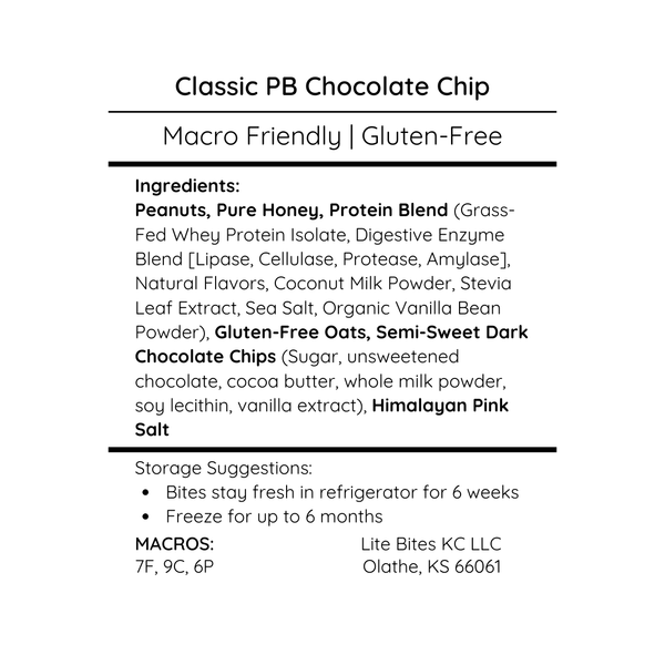 Classic Peanut Butter Chocolate Chip - Large Batch (18 Bites)