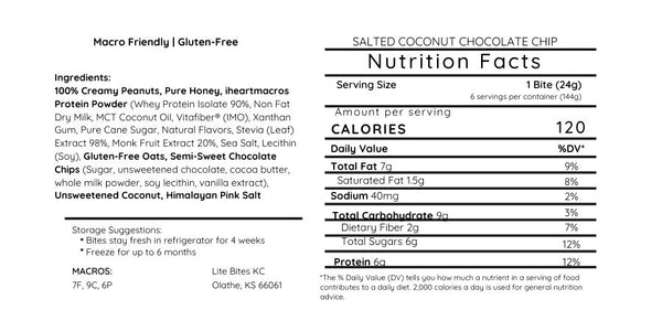 Salted Coconut Chocolate Chip- Small Batch (6 bites)